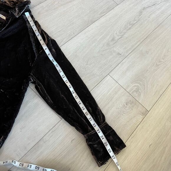 Free people Marianne Velvet Top in Midnight Brown size xs - Picture 4 of 9